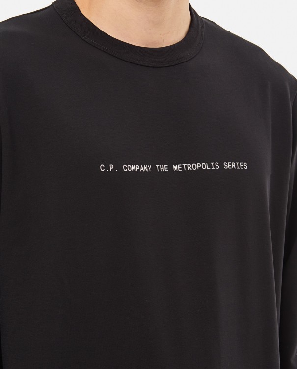 Shop C.p. Company Metropolis Series Stretch Fleece Graphic Sweatshirt In Black