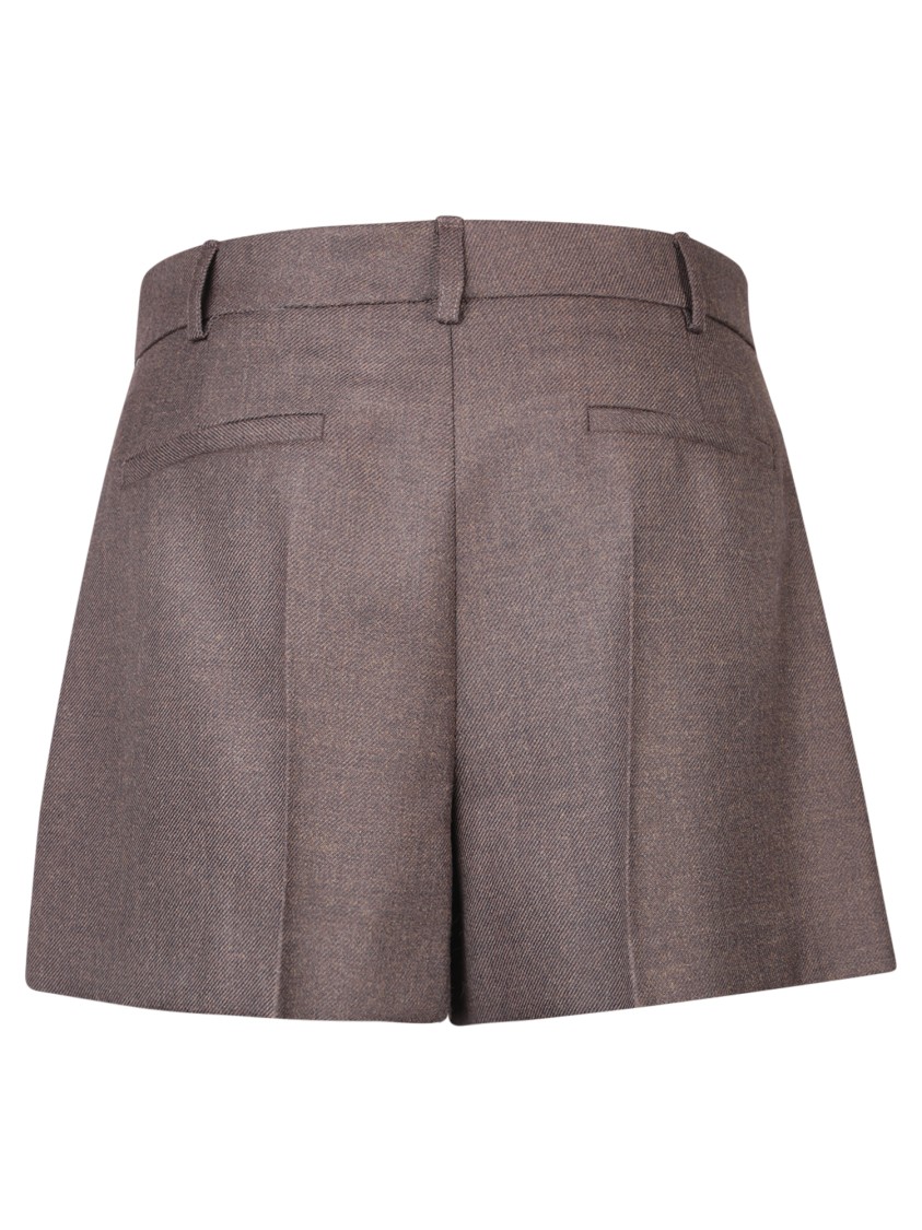 Blanca Vita Tailored High-waisted Shorts With Chic Pleat Detail And Comfortable Stretch Blend In Brown