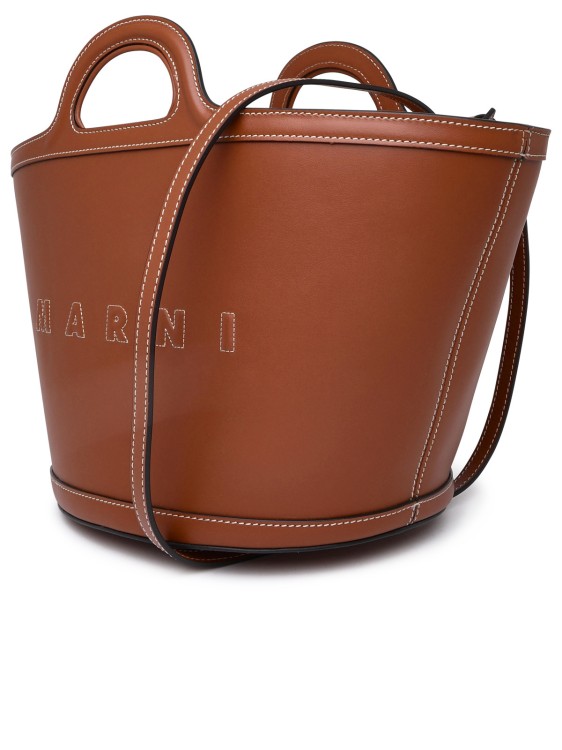Shop Marni Tropicalia Small Bag In Brown Leather