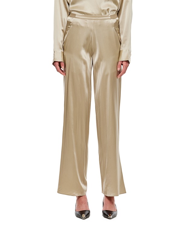 Shop Christopher Esber Silk Satin Trousers In Gold
