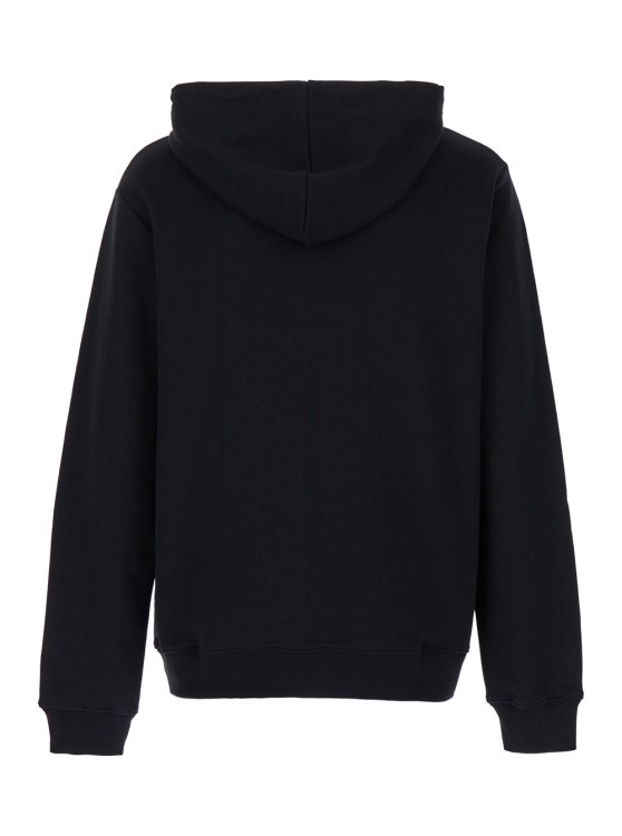 Apc Black Hoode With Tonal Logo Embroidery In Jersey Man In Black