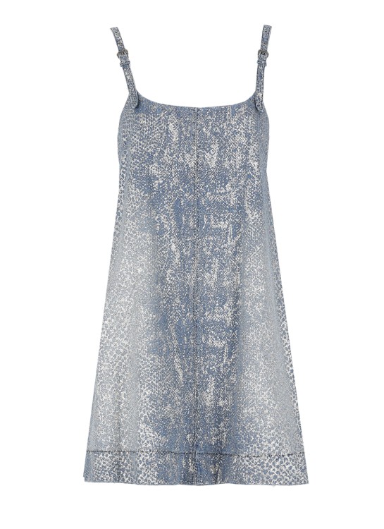 Versace Jeans Couture Dress With Glitter In Grey