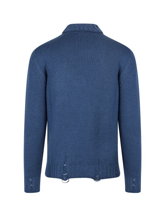 Shop Pt Torino Virgin Wool Sweater With Destroyed Effect In Blue