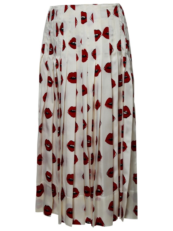 Shop Khaite Tudi' Skirt In Ivory Cupro In Neutrals