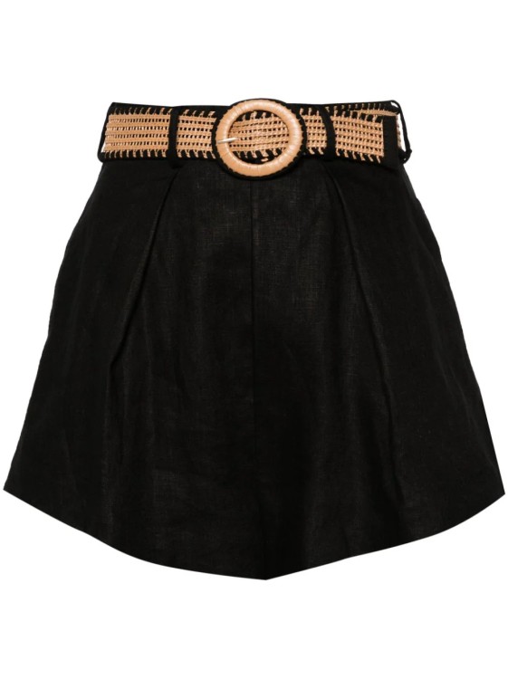 Shop Zimmermann Halliday Tuck Black Shorts