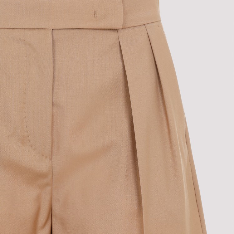 Max Mara Womens Camel Jessica Relaxed-fit Wool Shorts In Brown