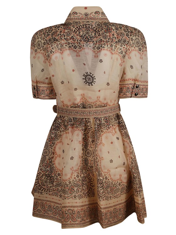 Shop Zimmermann Paisley Print Belted Dress In Brown