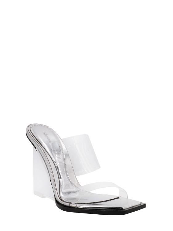 Shop Alexander Mcqueen Plexiglass Heel Leather Sandals In White