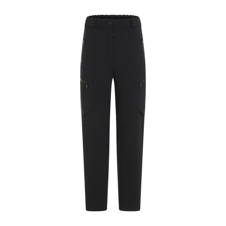 Moncler Grenoble Black Cargo Pants With Adjustable Waist In Stretch Fabric Woman In Black