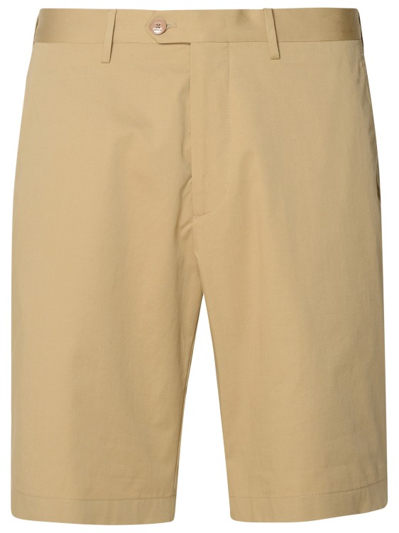 Shop Etro Beige Cotton Bermuda Shorts In Neutrals