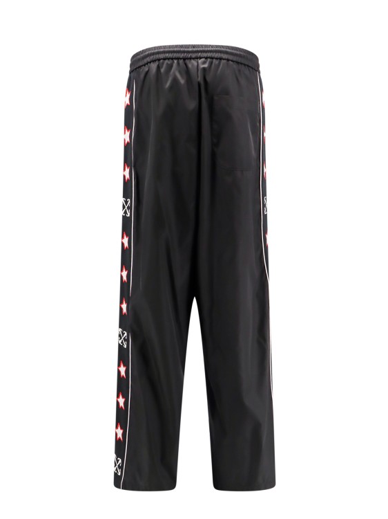 Shop Off-white Nylon Trouser With Frontal Logo Patch In Black