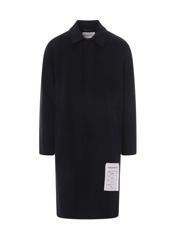 Amaranto Hand Made Wool And Cashmere Coat In Black