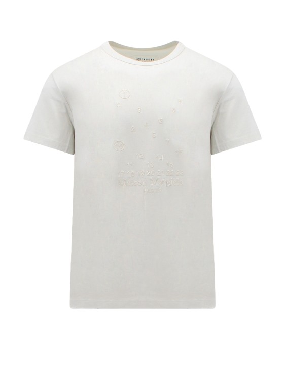 Maison Margiela Cotton T-shirt With Embroidered Frontal Logo In White