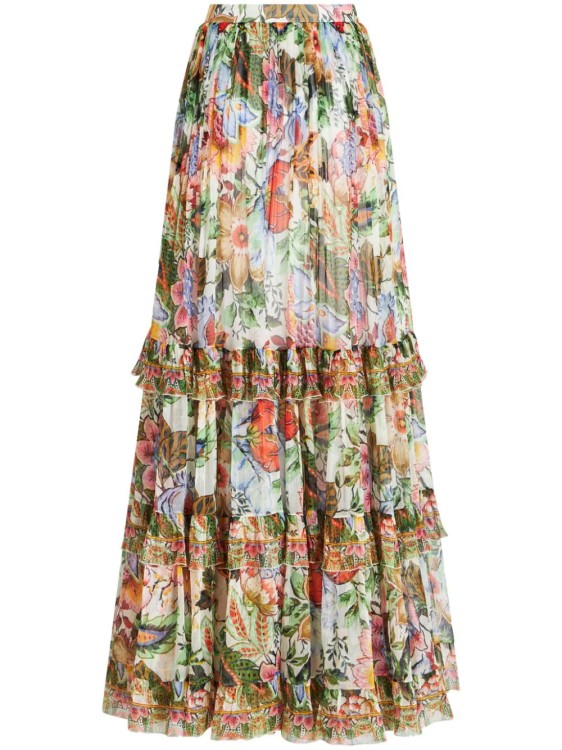 Shop Etro Multicolor Floral-print Maxi Skirt