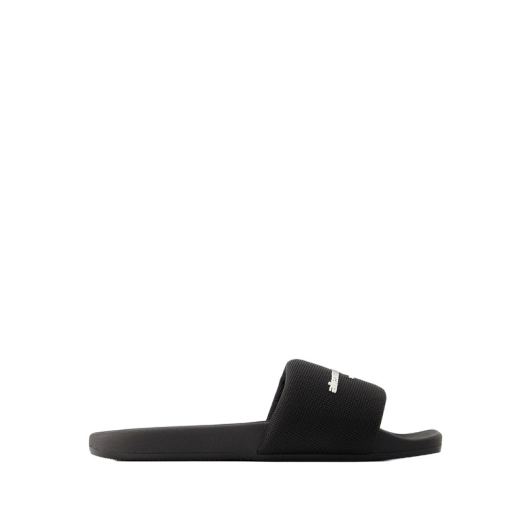 Shop Alexander Wang Aw Pool Slides - Nylon - Black