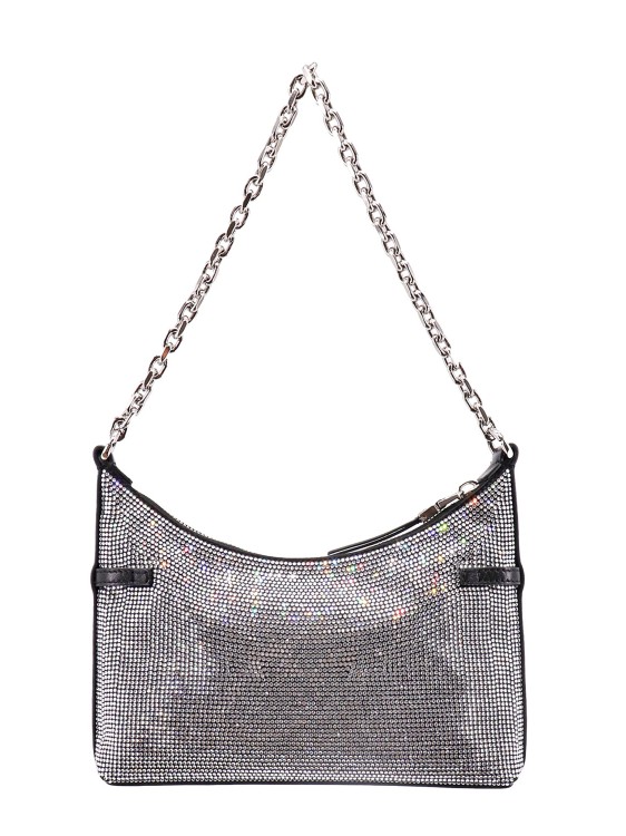 Shop Givenchy Shoulder Bag With All-over Rhinestones In Grey