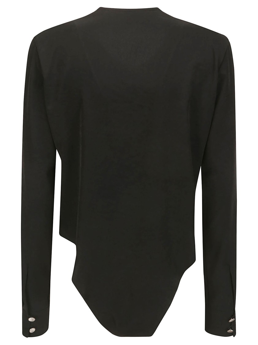 Yohji Yamamoto Pleated Asymmetric-hem Blouse In Black