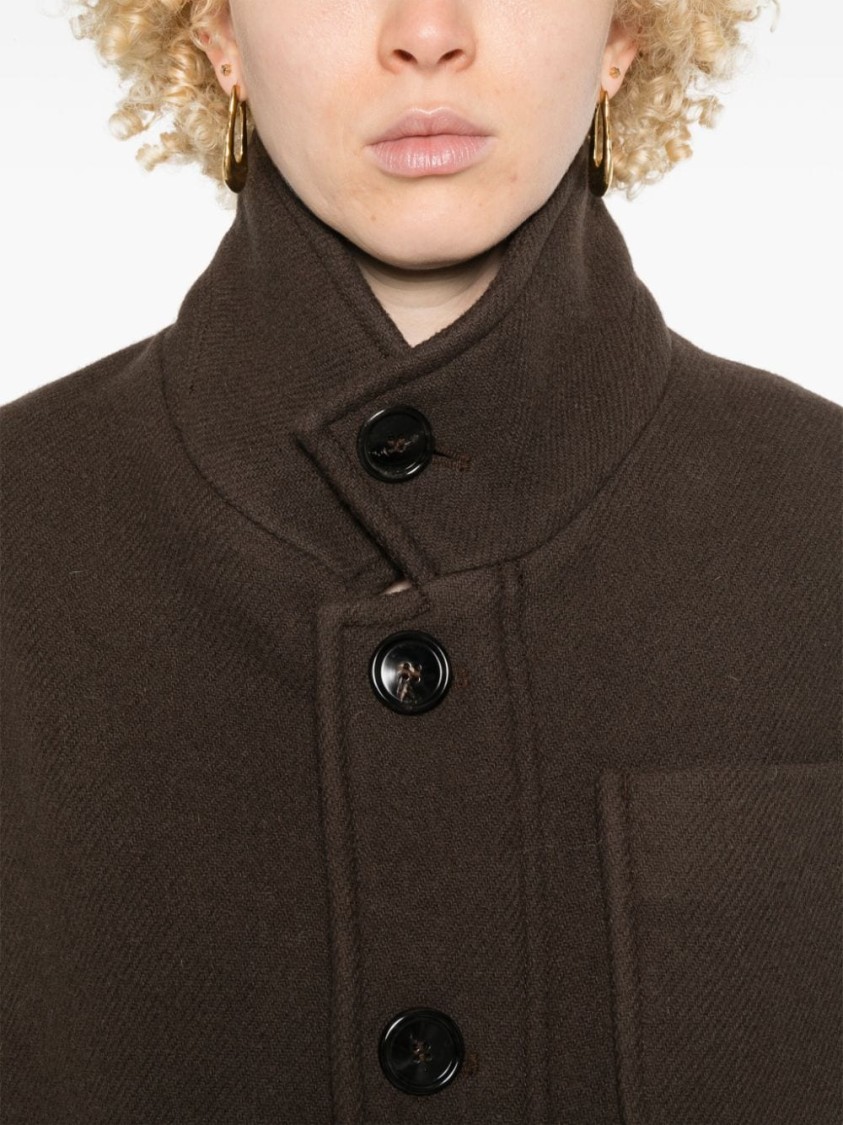 Ami Alexandre Mattiussi Ami Single-breasted Oversized Coat In Brown