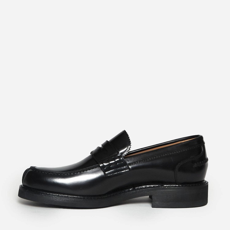 Shop Berwick Black Leather Moccasin With Rubber Sole