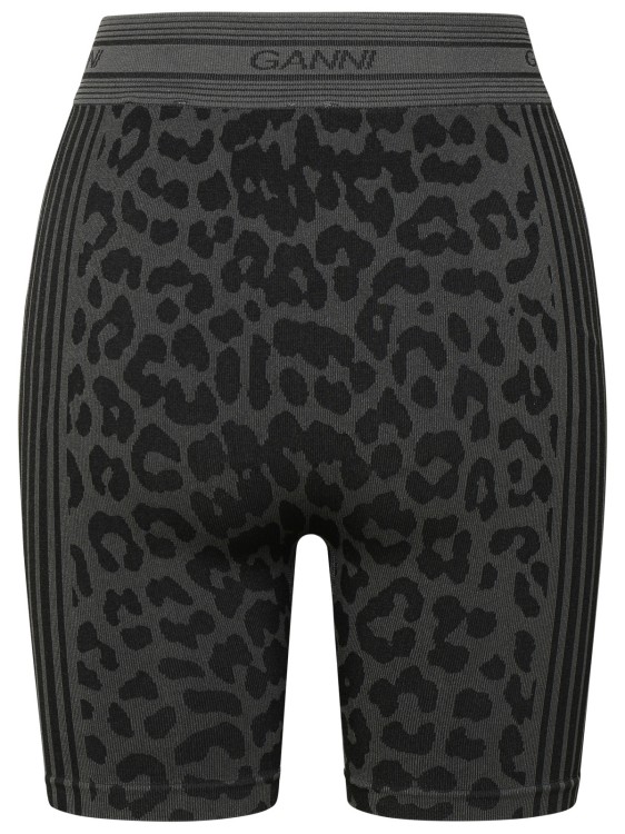 Shop Ganni Leopardati Shorts In Black