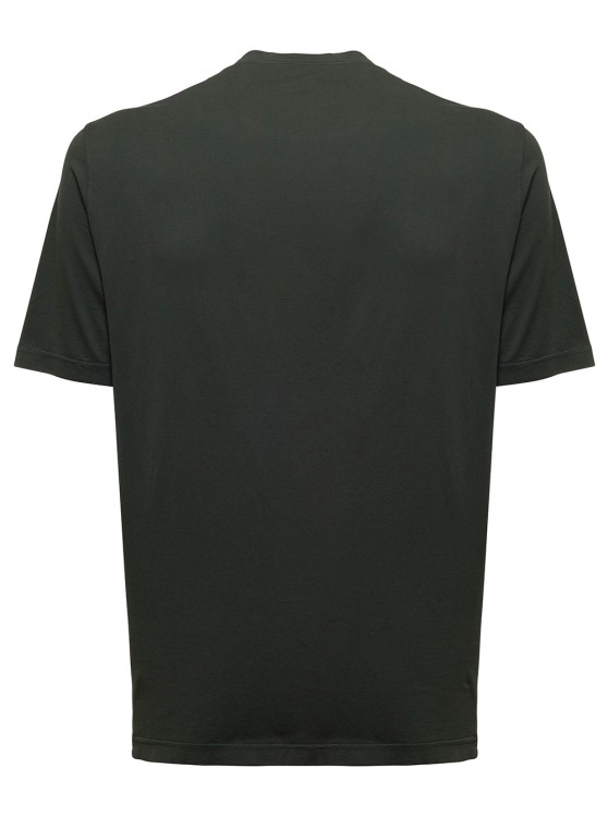 Shop Gaudenzi Green Cotton Crew Neck T-shirt In Black