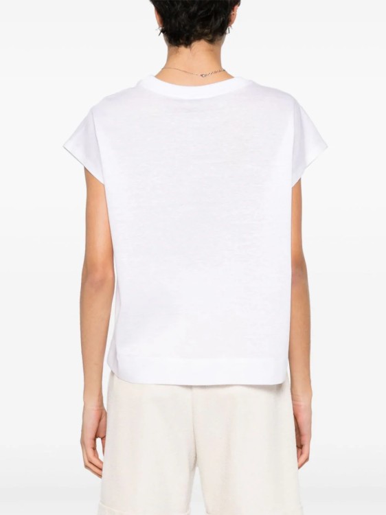 Shop Peserico White Cap-sleeves T-shirt