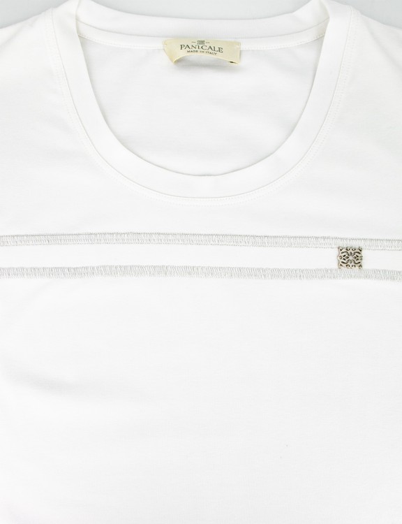 Shop Panicale White Stretch Cotton T-shirt