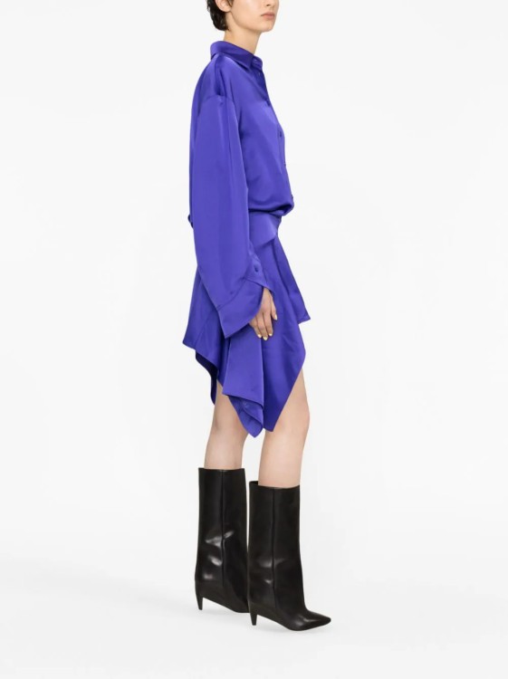Shop Attico Purple Mischa Mini Dress In Blue