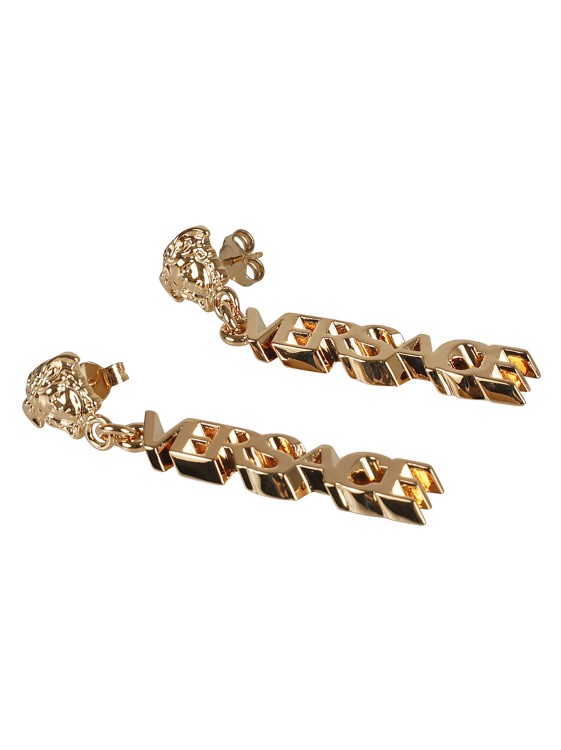 Shop Versace Gold-tone Drop Earrings In Not Applicable
