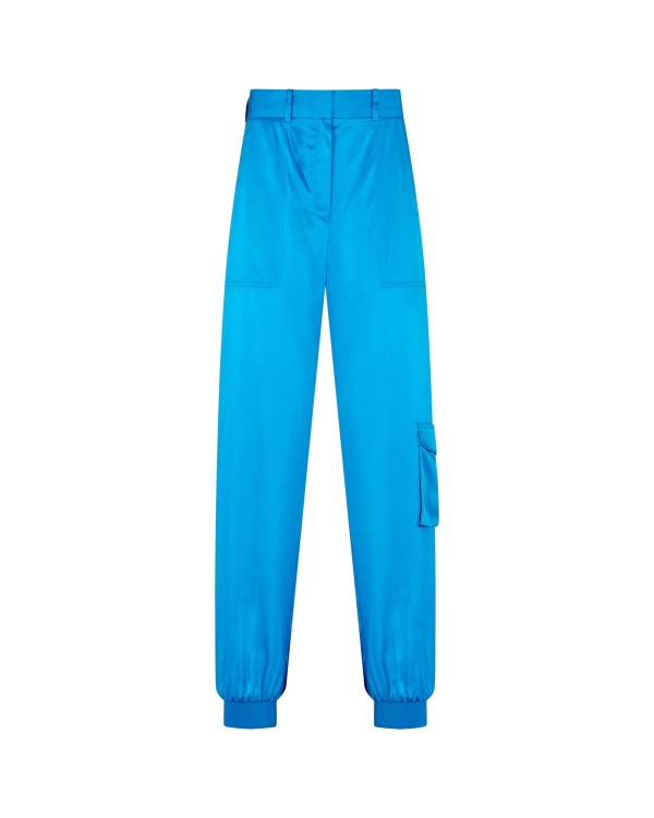 Serena Bute Satin Parachute Trouser - Retro Blue