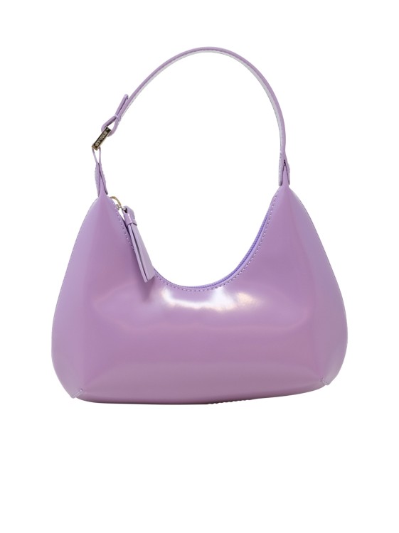 Shop By Far Baby Amber Purple Haze Patent Leather Handbag In Grey