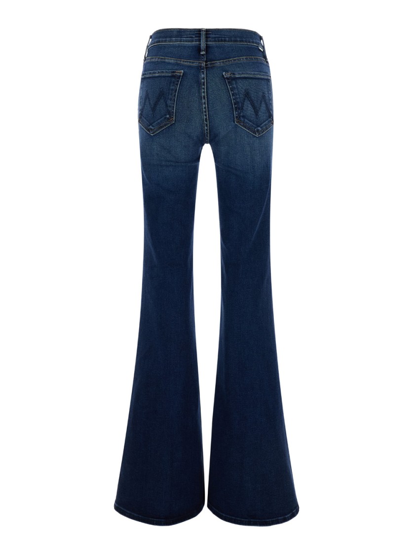 Shop Mother 'the Doozy' Blue Flared Jeans In Denim