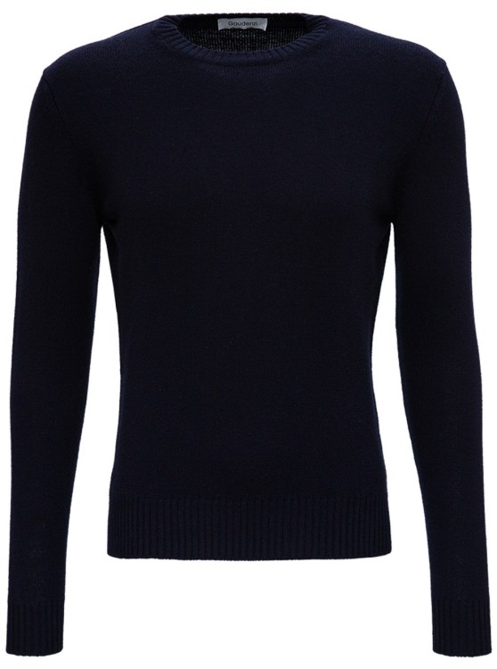 Gaudenzi Black Sweater With V Neck And Ribbed Trims In Wool And Cashmere