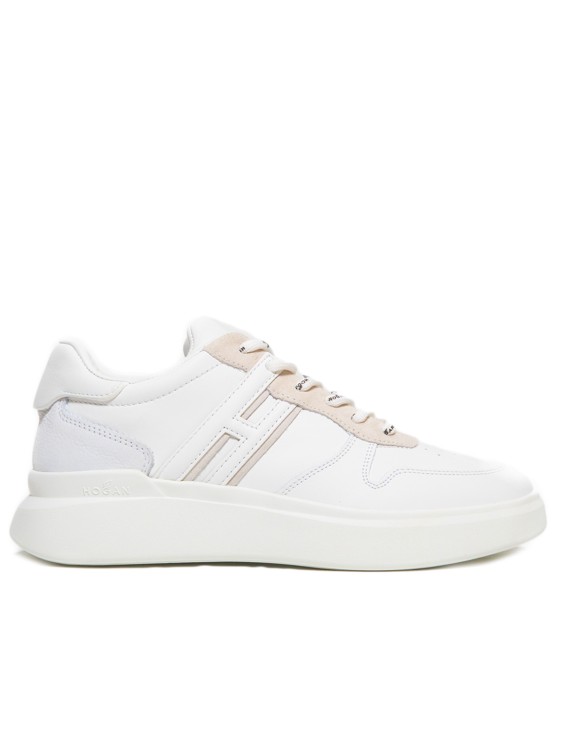 Hogan H580 Low Top Basketball Sneakers In White