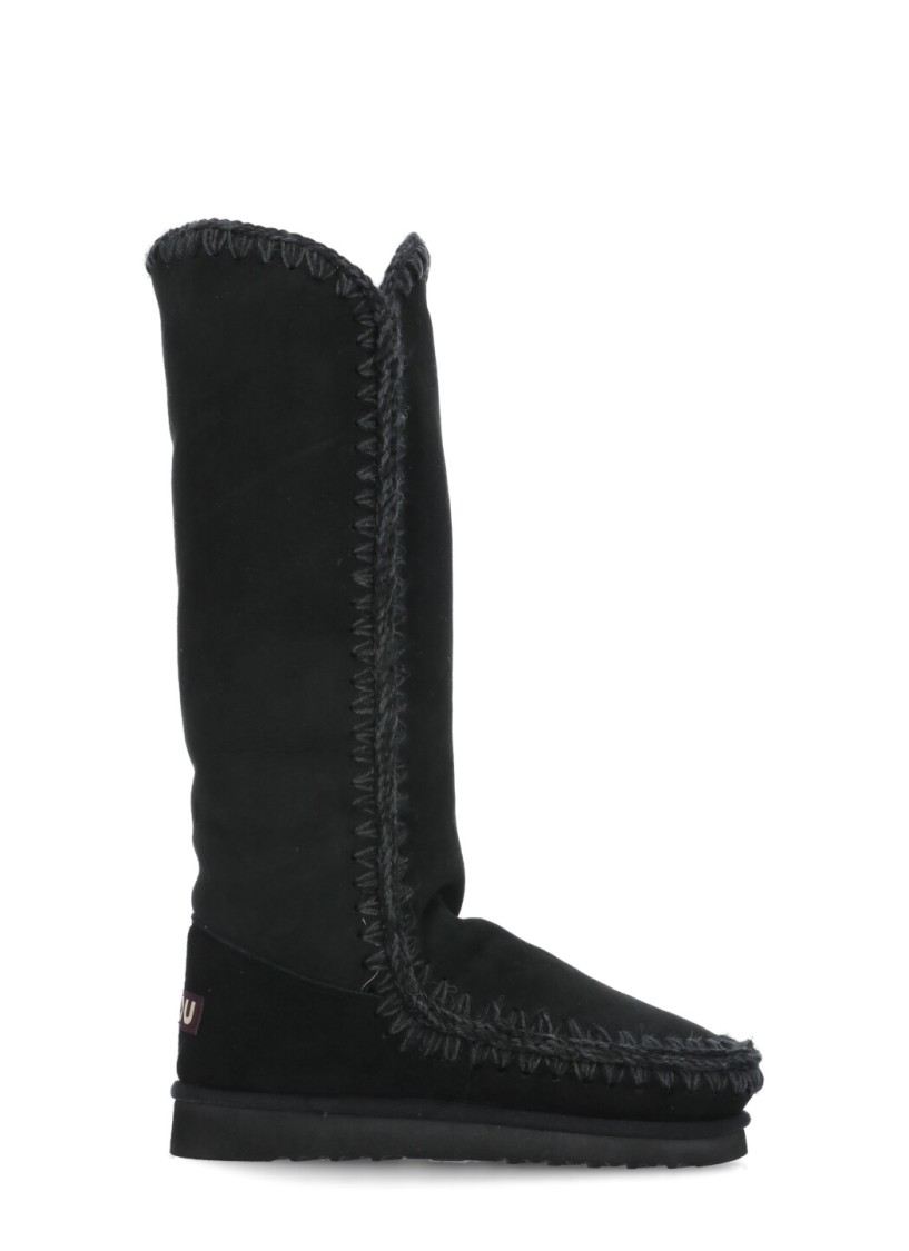 Mou Eskimo 40 Boots With Metallic Finishes In Black