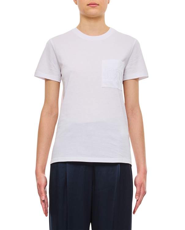 Max Mara Logo Embroidered Crewneck T-shirt In White