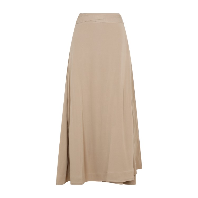 Totême Beige Tie-waist Wrap Skirt In Brown