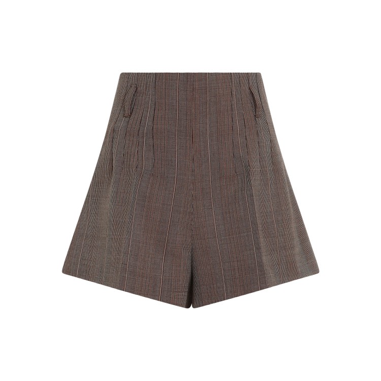 Prada Brown Wool Shorts In Gray