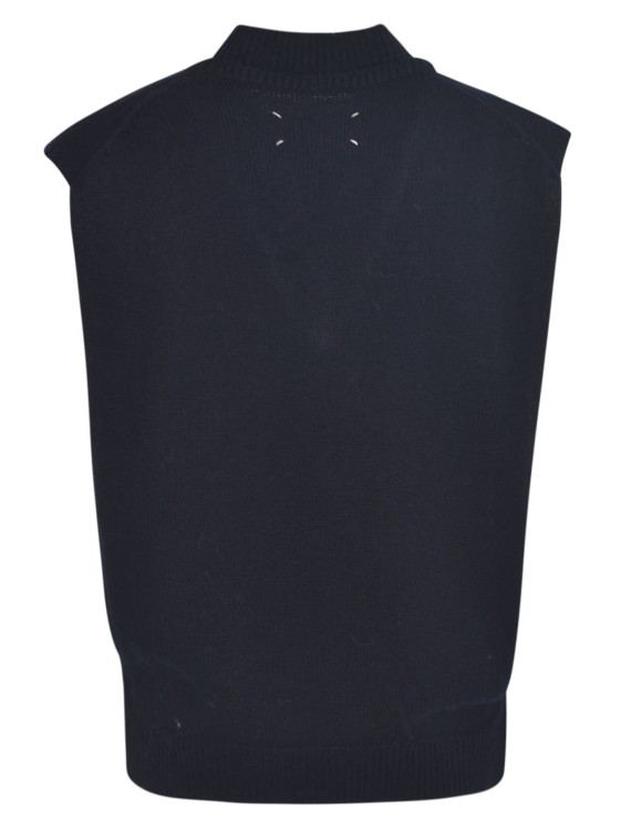 Shop Maison Margiela V-neck Knitted Vest In Black