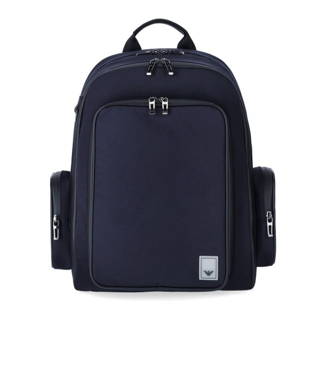 Shop Emporio Armani Travel Essential Navy Blue Backpack