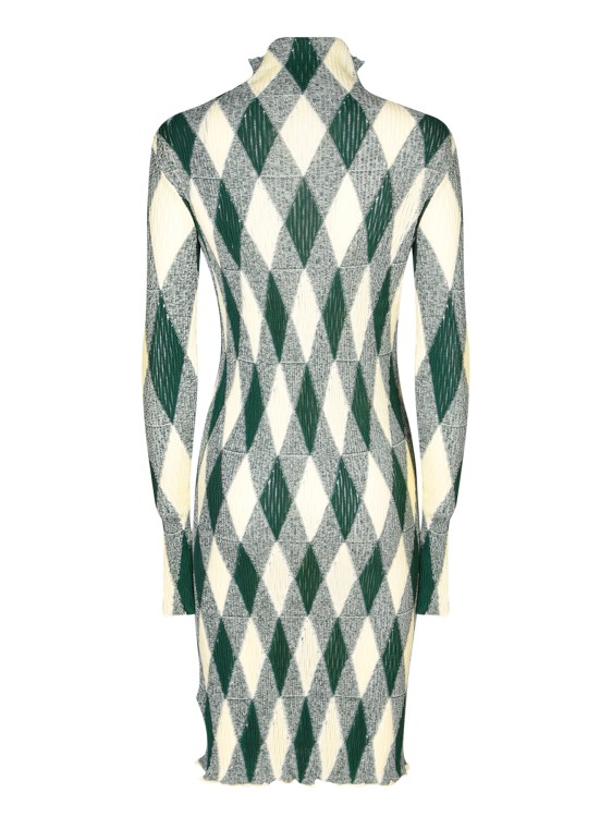 Shop Burberry Silk-blend Dress In Green