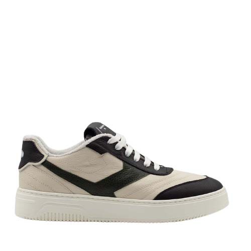Pantofola D'oro Mixed Leather Crossball Sneakers In Neutrals