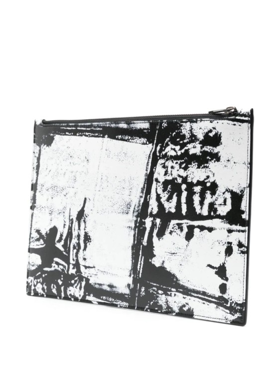 Shop Alexander Mcqueen Grafitti Logo Envelope Bag White/black