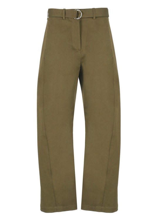 Shop Msgm Cotton Pants In Green