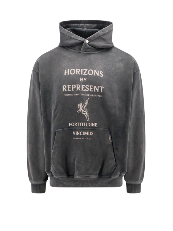 Shop Represent Cotton Sweatshirt With Frontal Print In Grey