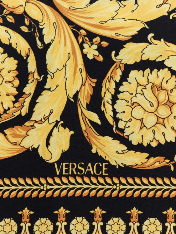Shop Versace Silk Foulard In Brown