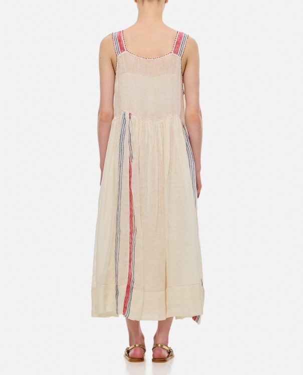 Shop Péro Cotton Printed Midi Dress In Neutrals