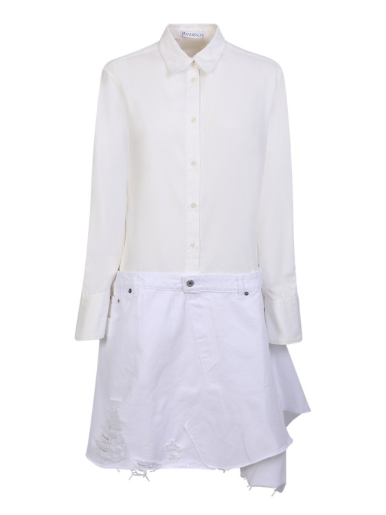 Jw Anderson Aymmetric Shirt Dress In White