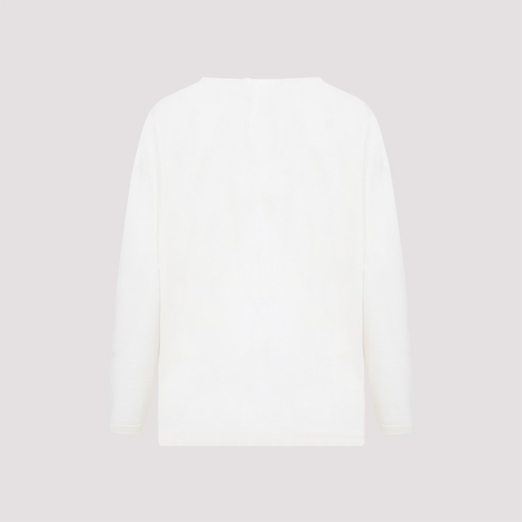 Shop Max Mara Freccia V-neck White Cashmere Sweater