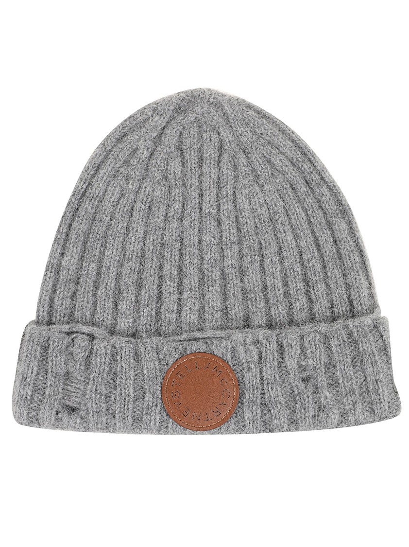 Stella Mccartney Distressed Alpaca Beanie In Black